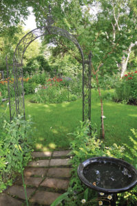 Pathways wind about in the garden.