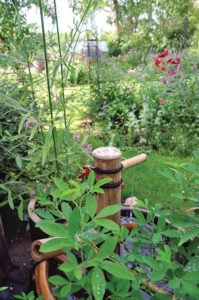 A little hidden water feature. There are surprises all through the garden.