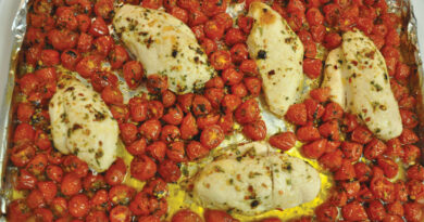 cherry tomatoes and tarragon chicken