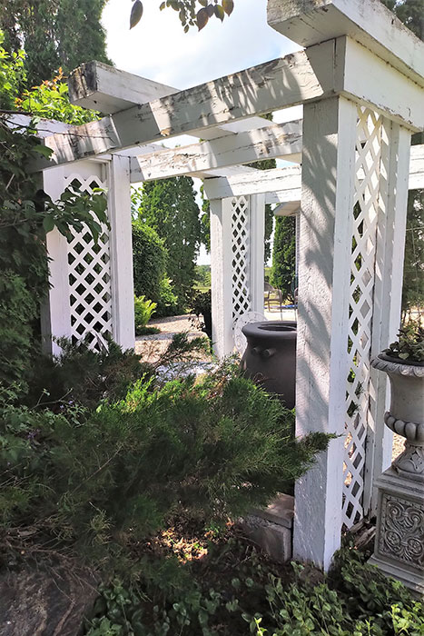 A pergola gives shade