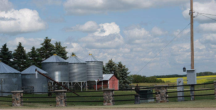 The farm, just beyond the garden.