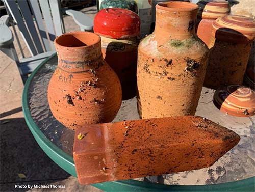 Selection of hand-thrown ollas, recently dug up.